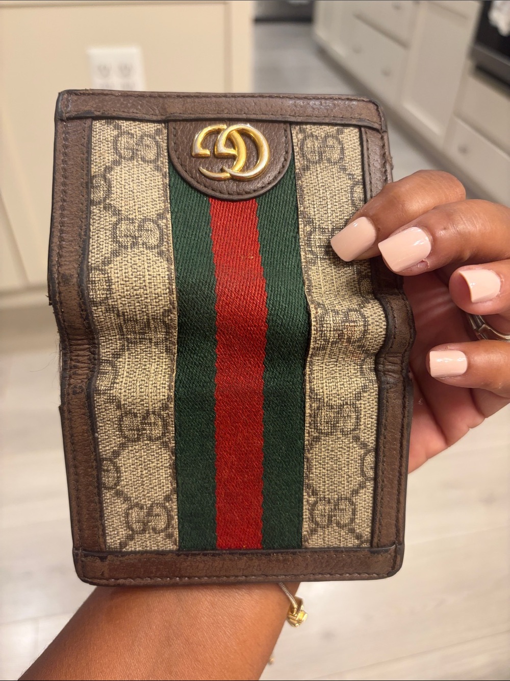 Gucci Brown Signature Wallet with Green & Red Web - Picture 5 of 7